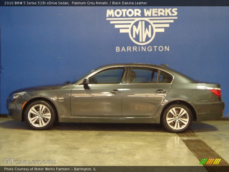 Platinum Grey Metallic / Black Dakota Leather 2010 BMW 5 Series 528i xDrive Sedan