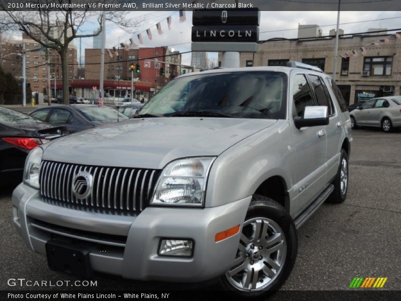 Brilliant Silver Metallic / Charcoal Black 2010 Mercury Mountaineer V6 Premier AWD