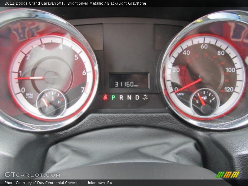 Bright Silver Metallic / Black/Light Graystone 2012 Dodge Grand Caravan SXT