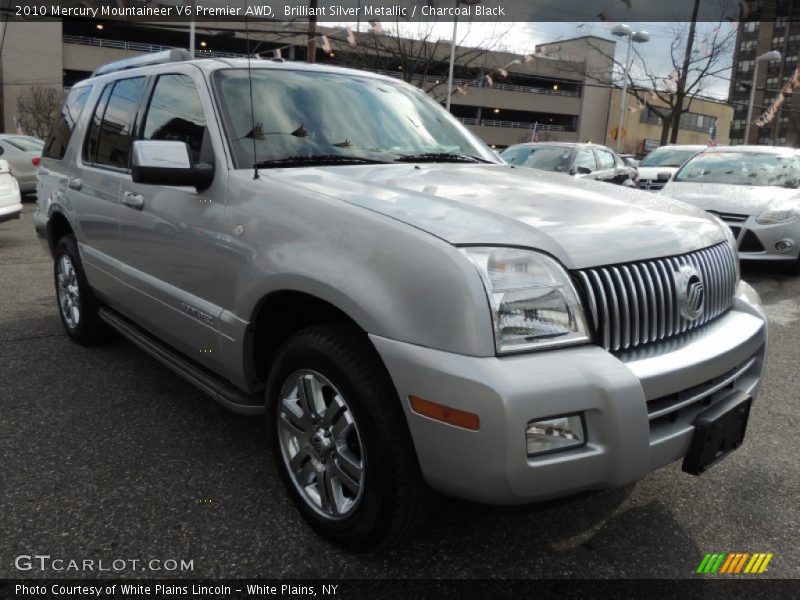 Brilliant Silver Metallic / Charcoal Black 2010 Mercury Mountaineer V6 Premier AWD