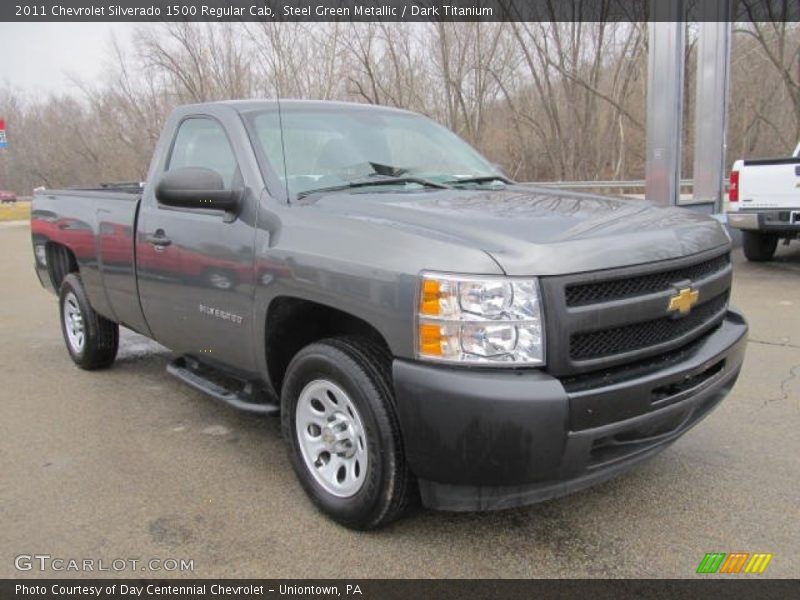 Steel Green Metallic / Dark Titanium 2011 Chevrolet Silverado 1500 Regular Cab