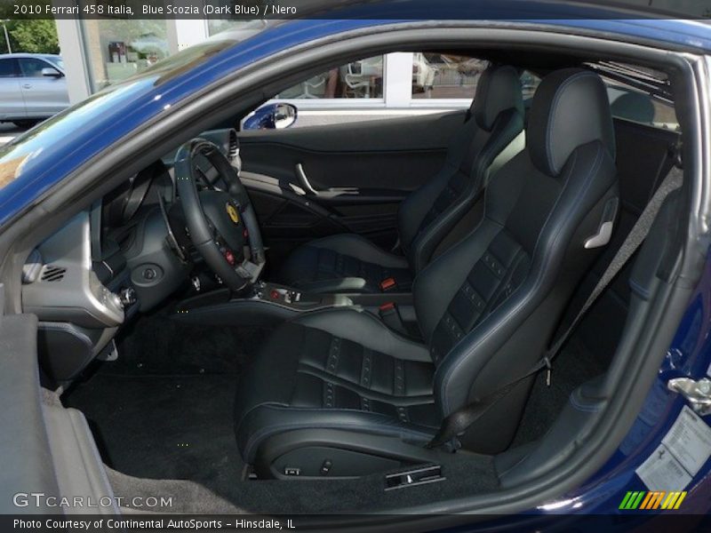 Front Seat of 2010 458 Italia