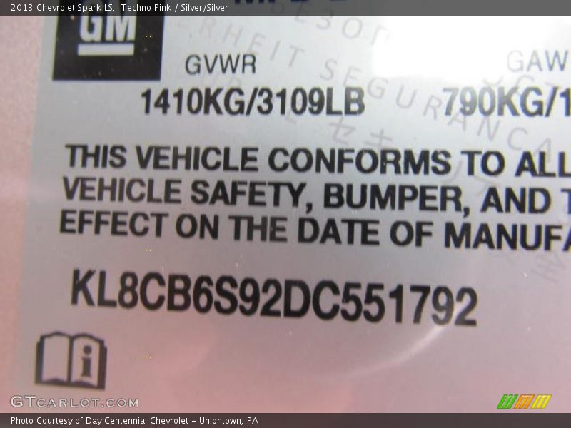 Techno Pink / Silver/Silver 2013 Chevrolet Spark LS