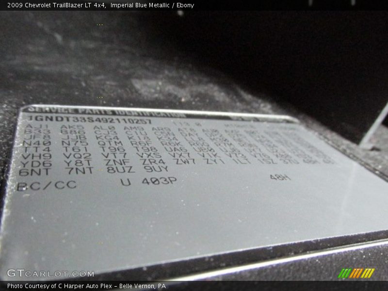 Imperial Blue Metallic / Ebony 2009 Chevrolet TrailBlazer LT 4x4