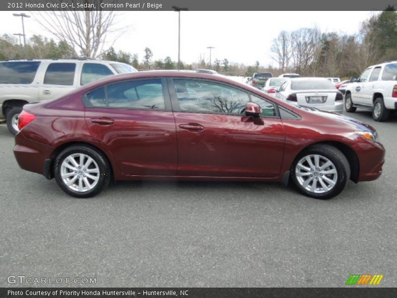 Crimson Pearl / Beige 2012 Honda Civic EX-L Sedan