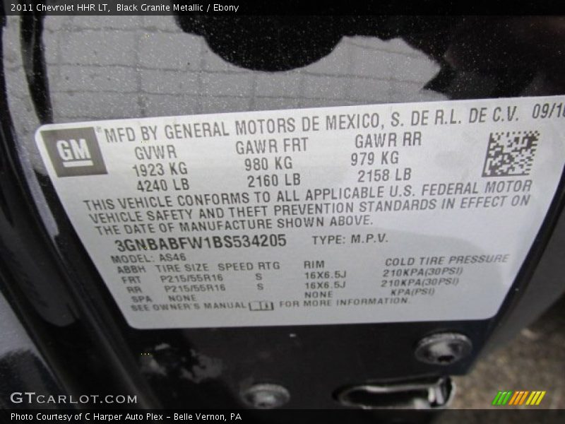 Black Granite Metallic / Ebony 2011 Chevrolet HHR LT