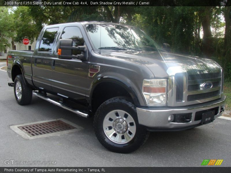 Dark Shadow Grey Metallic / Camel 2008 Ford F350 Super Duty Lariat Crew Cab 4x4
