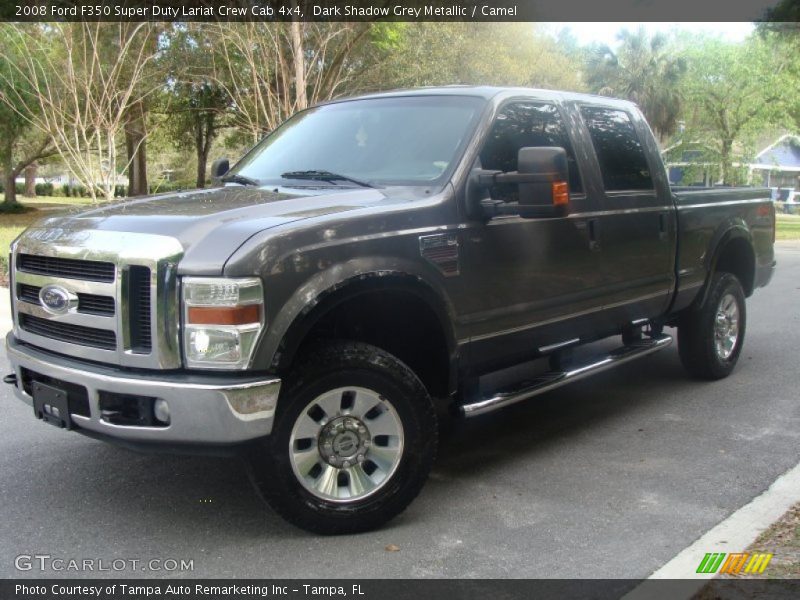 Dark Shadow Grey Metallic / Camel 2008 Ford F350 Super Duty Lariat Crew Cab 4x4