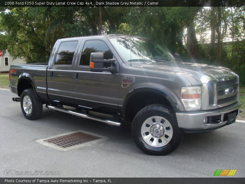 Dark Shadow Grey Metallic / Camel 2008 Ford F350 Super Duty Lariat Crew Cab 4x4