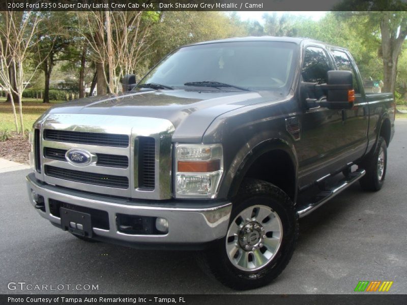 Dark Shadow Grey Metallic / Camel 2008 Ford F350 Super Duty Lariat Crew Cab 4x4