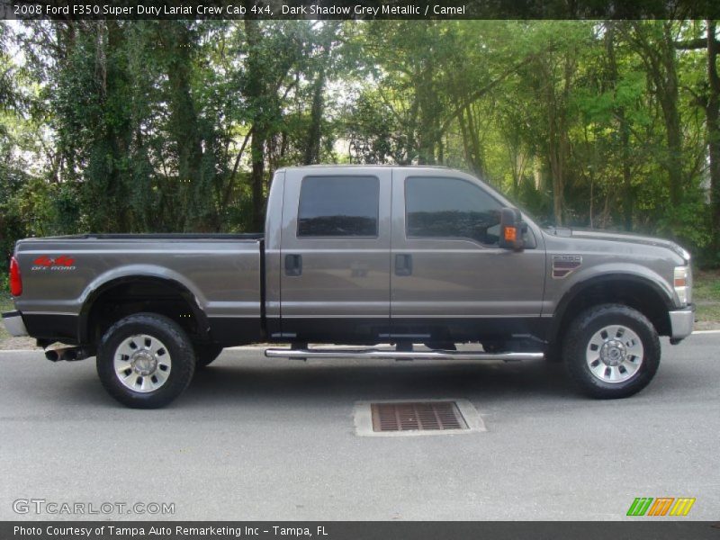 Dark Shadow Grey Metallic / Camel 2008 Ford F350 Super Duty Lariat Crew Cab 4x4