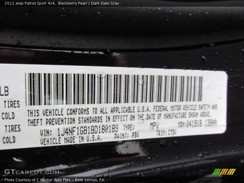 Blackberry Pearl / Dark Slate Gray 2011 Jeep Patriot Sport 4x4