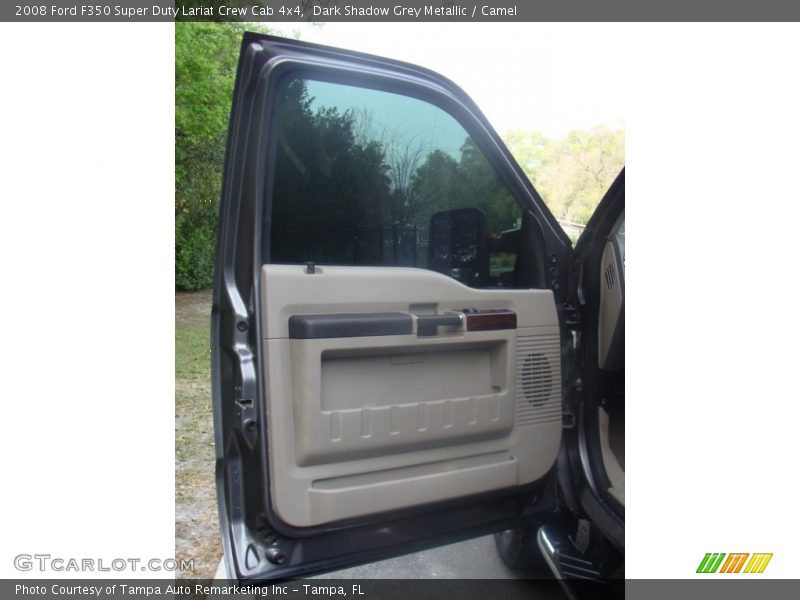 Dark Shadow Grey Metallic / Camel 2008 Ford F350 Super Duty Lariat Crew Cab 4x4