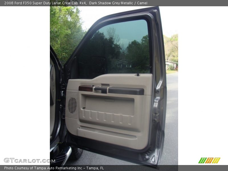 Dark Shadow Grey Metallic / Camel 2008 Ford F350 Super Duty Lariat Crew Cab 4x4