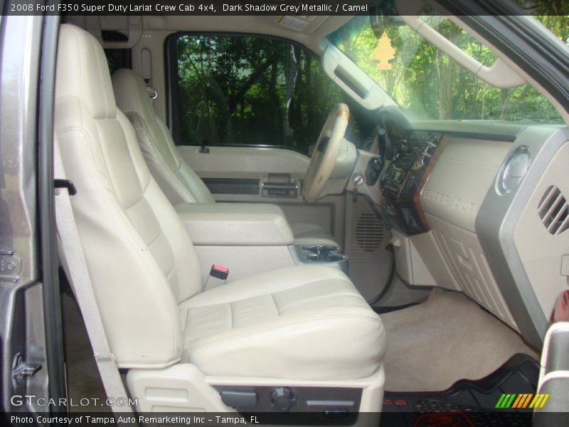 Dark Shadow Grey Metallic / Camel 2008 Ford F350 Super Duty Lariat Crew Cab 4x4