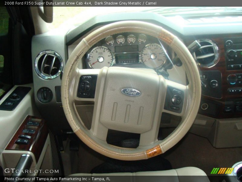 Dark Shadow Grey Metallic / Camel 2008 Ford F350 Super Duty Lariat Crew Cab 4x4