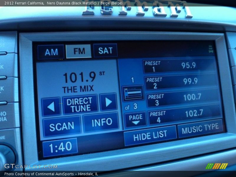 Audio System of 2012 California 