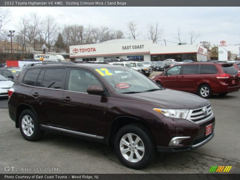 Sizzling Crimson Mica / Sand Beige 2012 Toyota Highlander V6 4WD