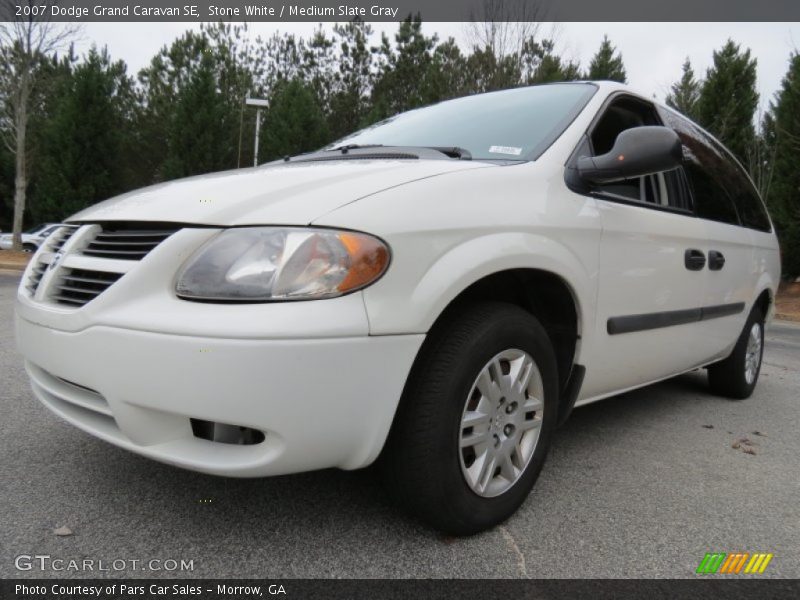 Stone White / Medium Slate Gray 2007 Dodge Grand Caravan SE