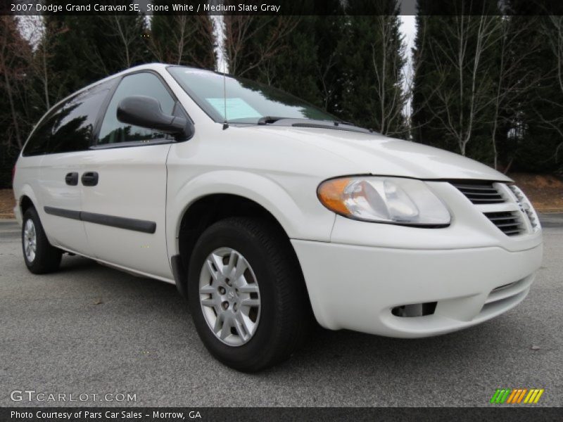 Stone White / Medium Slate Gray 2007 Dodge Grand Caravan SE
