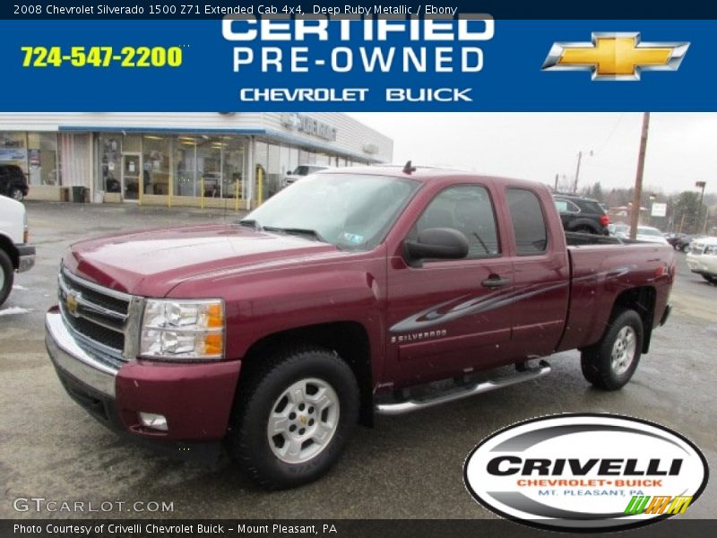 Deep Ruby Metallic / Ebony 2008 Chevrolet Silverado 1500 Z71 Extended Cab 4x4