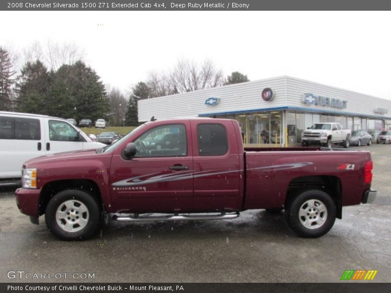 Deep Ruby Metallic / Ebony 2008 Chevrolet Silverado 1500 Z71 Extended Cab 4x4