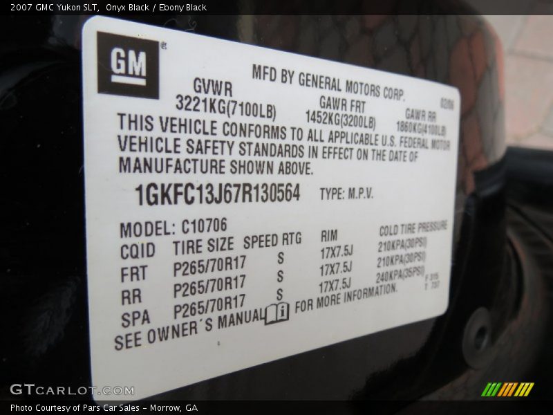 Onyx Black / Ebony Black 2007 GMC Yukon SLT