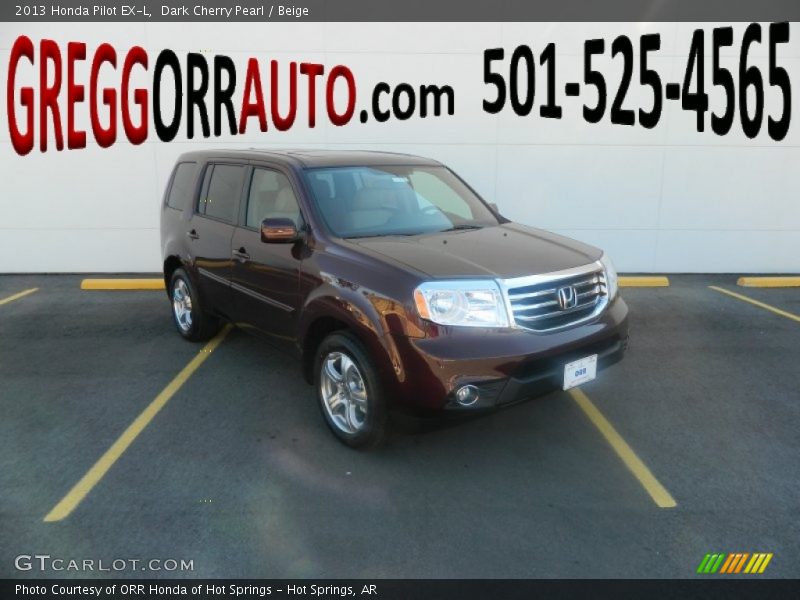 Dark Cherry Pearl / Beige 2013 Honda Pilot EX-L