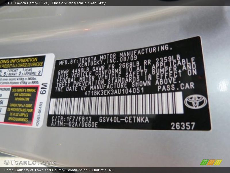 1F7 - 2010 Toyota Camry LE V6