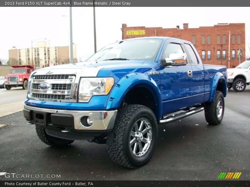 Blue Flame Metallic / Steel Gray 2013 Ford F150 XLT SuperCab 4x4