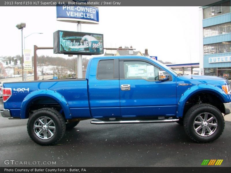 Blue Flame Metallic / Steel Gray 2013 Ford F150 XLT SuperCab 4x4