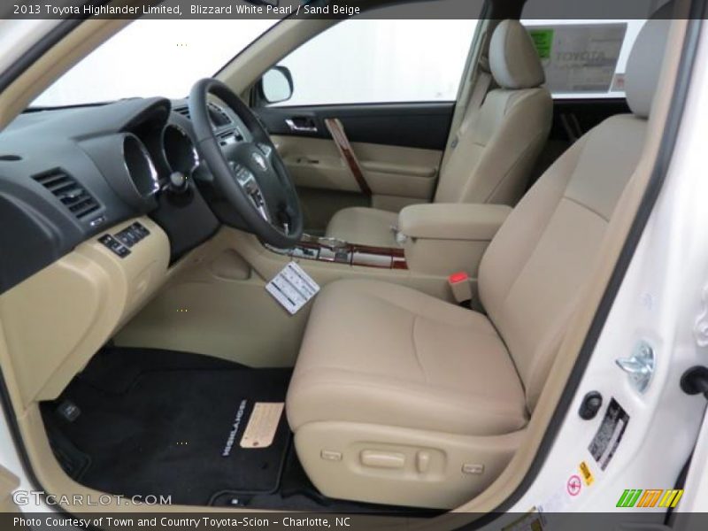 Front Seat of 2013 Highlander Limited