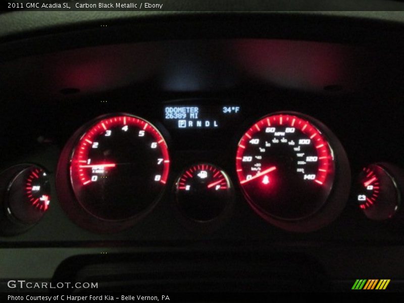 Carbon Black Metallic / Ebony 2011 GMC Acadia SL