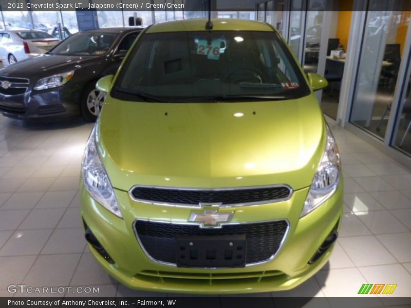 Jalapeno (Green) / Green/Green 2013 Chevrolet Spark LT