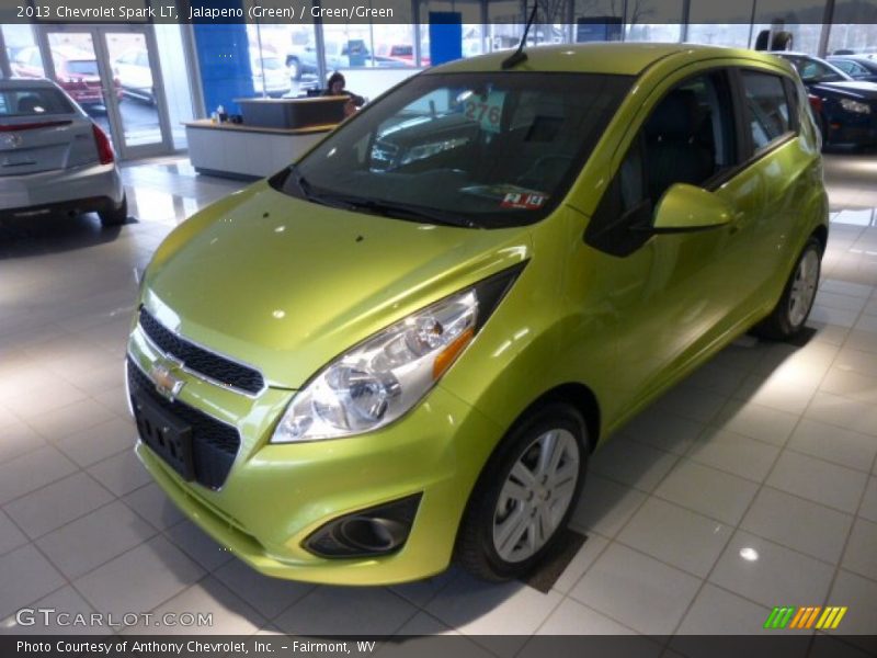 Jalapeno (Green) / Green/Green 2013 Chevrolet Spark LT