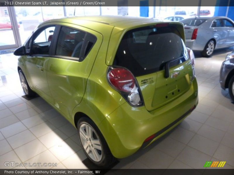 Jalapeno (Green) / Green/Green 2013 Chevrolet Spark LT