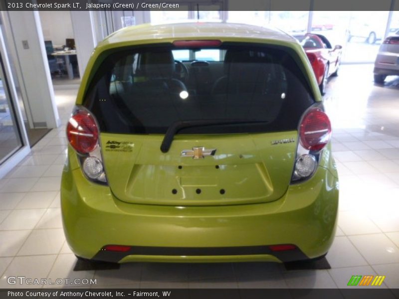 Jalapeno (Green) / Green/Green 2013 Chevrolet Spark LT
