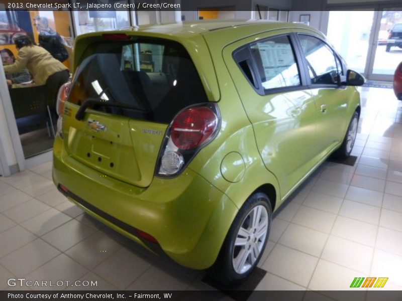 Jalapeno (Green) / Green/Green 2013 Chevrolet Spark LT