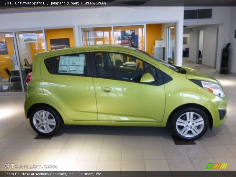 Jalapeno (Green) / Green/Green 2013 Chevrolet Spark LT