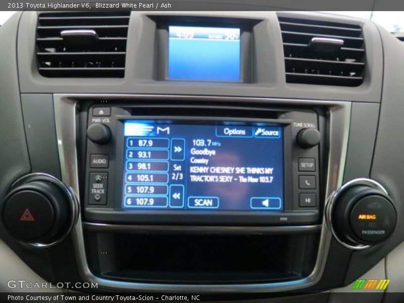 Blizzard White Pearl / Ash 2013 Toyota Highlander V6