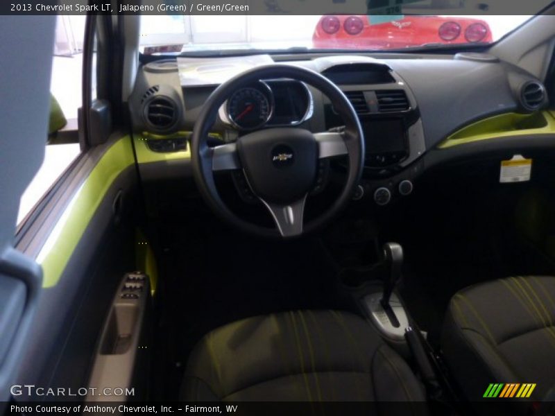 Jalapeno (Green) / Green/Green 2013 Chevrolet Spark LT