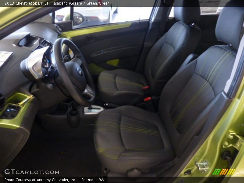 Jalapeno (Green) / Green/Green 2013 Chevrolet Spark LT