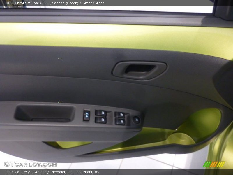 Jalapeno (Green) / Green/Green 2013 Chevrolet Spark LT