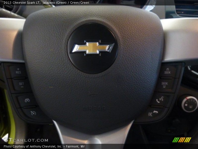 Jalapeno (Green) / Green/Green 2013 Chevrolet Spark LT