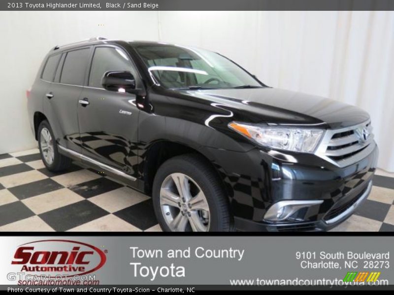 Black / Sand Beige 2013 Toyota Highlander Limited