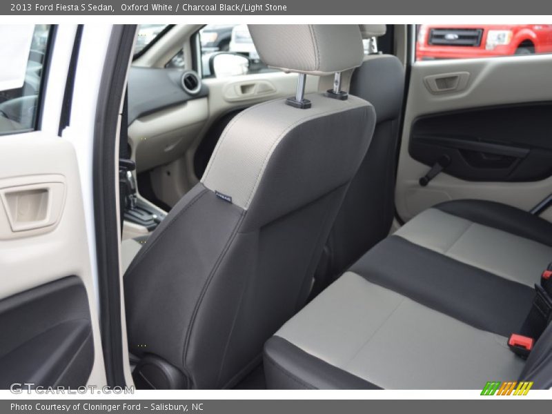Oxford White / Charcoal Black/Light Stone 2013 Ford Fiesta S Sedan