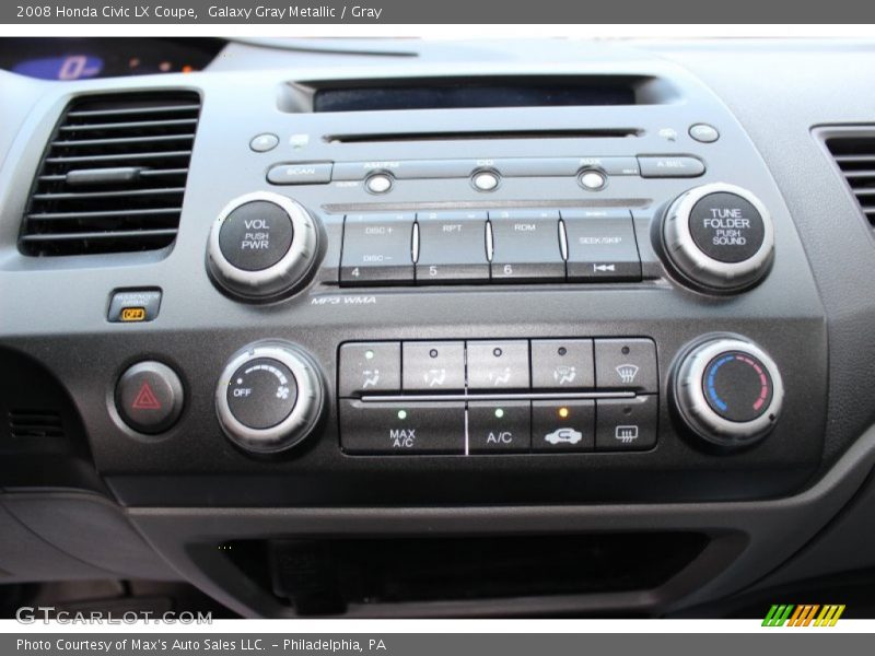 Controls of 2008 Civic LX Coupe