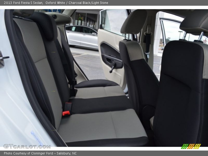 Oxford White / Charcoal Black/Light Stone 2013 Ford Fiesta S Sedan