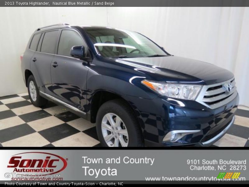 Nautical Blue Metallic / Sand Beige 2013 Toyota Highlander