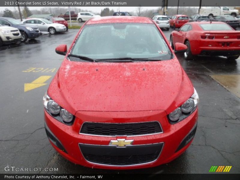 Victory Red / Jet Black/Dark Titanium 2013 Chevrolet Sonic LS Sedan